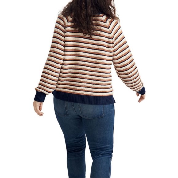 NWT Madewell Arden Striped V-Neck Pullover Sweater - Picture 4 of 6